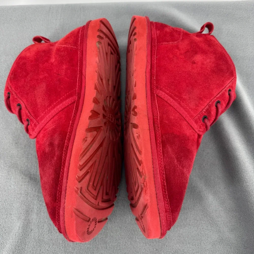 UGG Neumel Suede Boots Mens 12 Samba Red Chukka Lace Up S/N 3236
